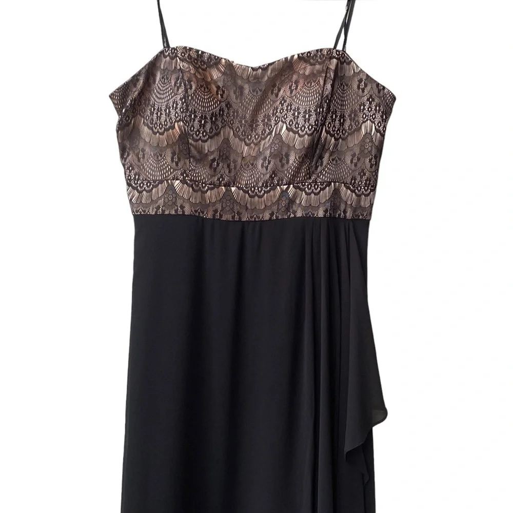 - City Chic Maxi Eyelash Ebony Lace Bodice Formal Evening Gown Dress - Picture 6 of 14